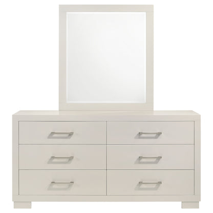 Jessica 6-drawer Dresser with Mirror Cream White