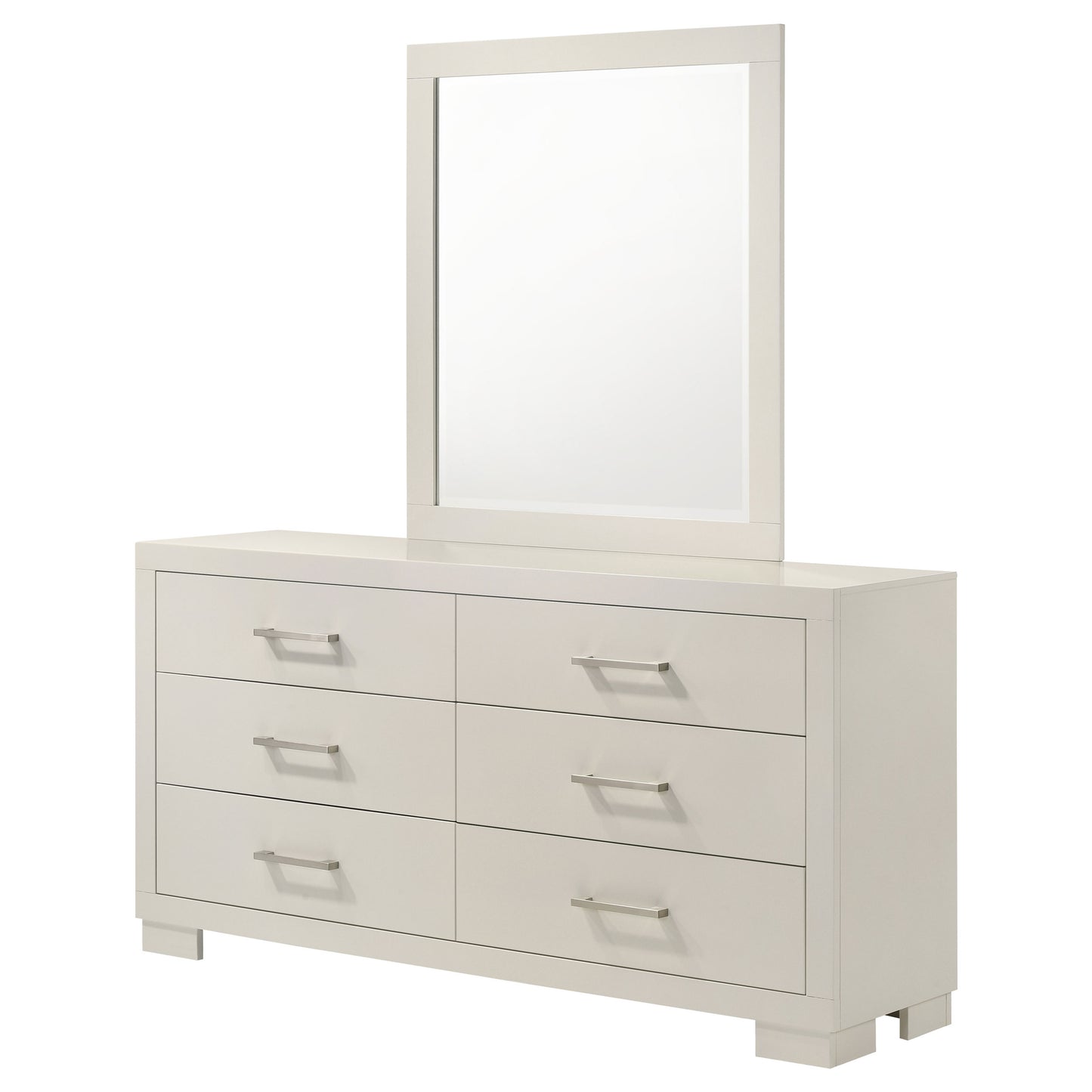 Jessica 6-drawer Dresser with Mirror Cream White