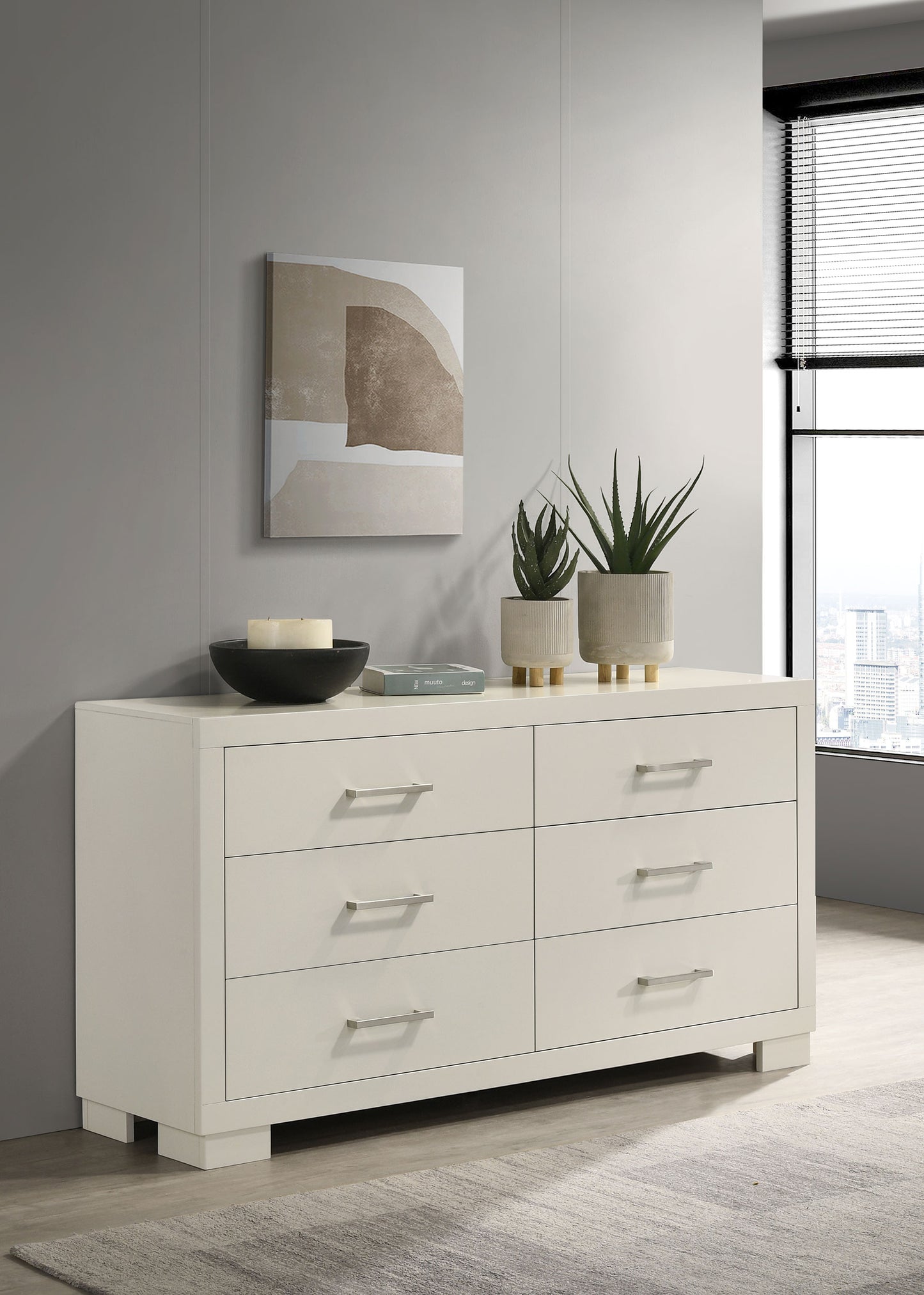 Jessica 6-drawer Dresser Cream White