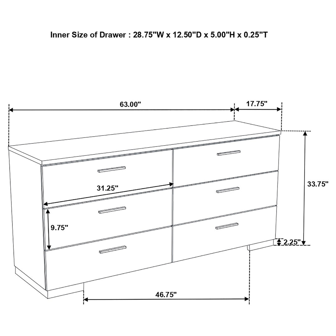 Felicity 4-piece Full Bedroom Set White High Gloss