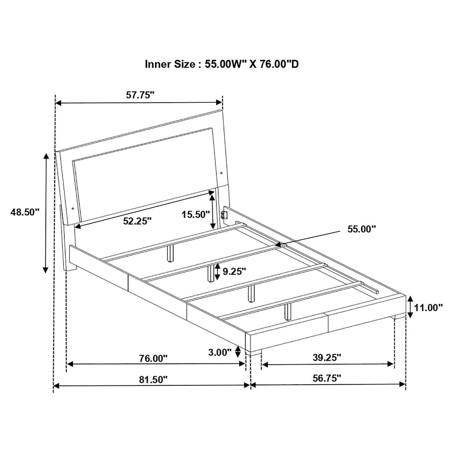 Felicity Wood Full LED Panel Bed White High Gloss