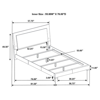 Felicity Wood Full LED Panel Bed White High Gloss