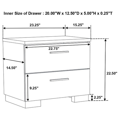 Felicity 5-piece Twin Bedroom Set White High Gloss