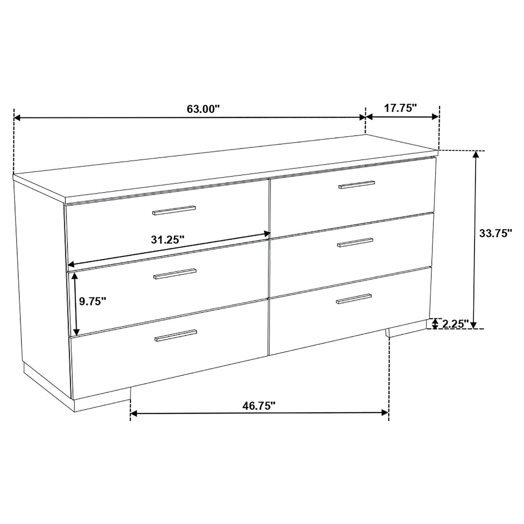 Felicity 4-piece Eastern King Bedroom Set White High Gloss