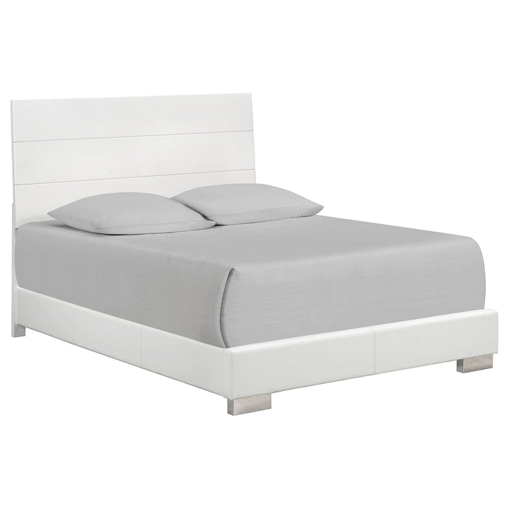 Felicity Wood Eastern King Panel Bed White High Gloss