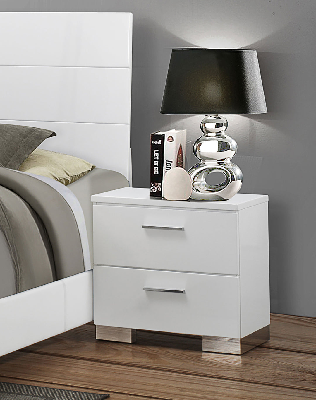 Felicity Contemporary Two-Drawer Nightstand