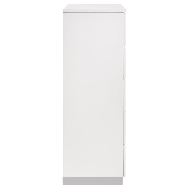 Felicity 5-drawer Bedroom Chest White High Gloss