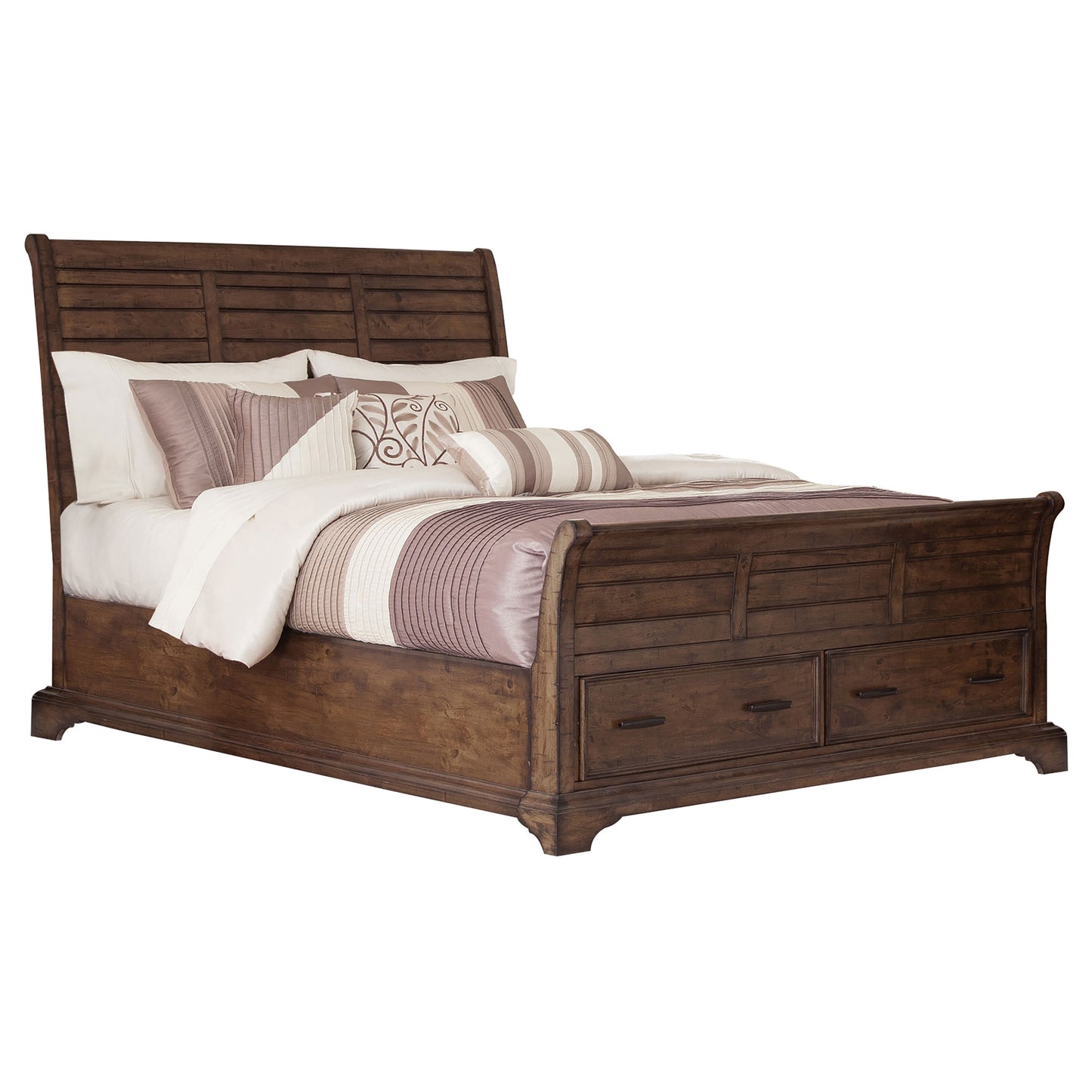 Elk Grove Eastern King Storage Sleigh Bed Vintage Bourbon