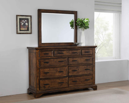 Elk Grove 9-drawer Dresser with Mirror Vintage Bourbon