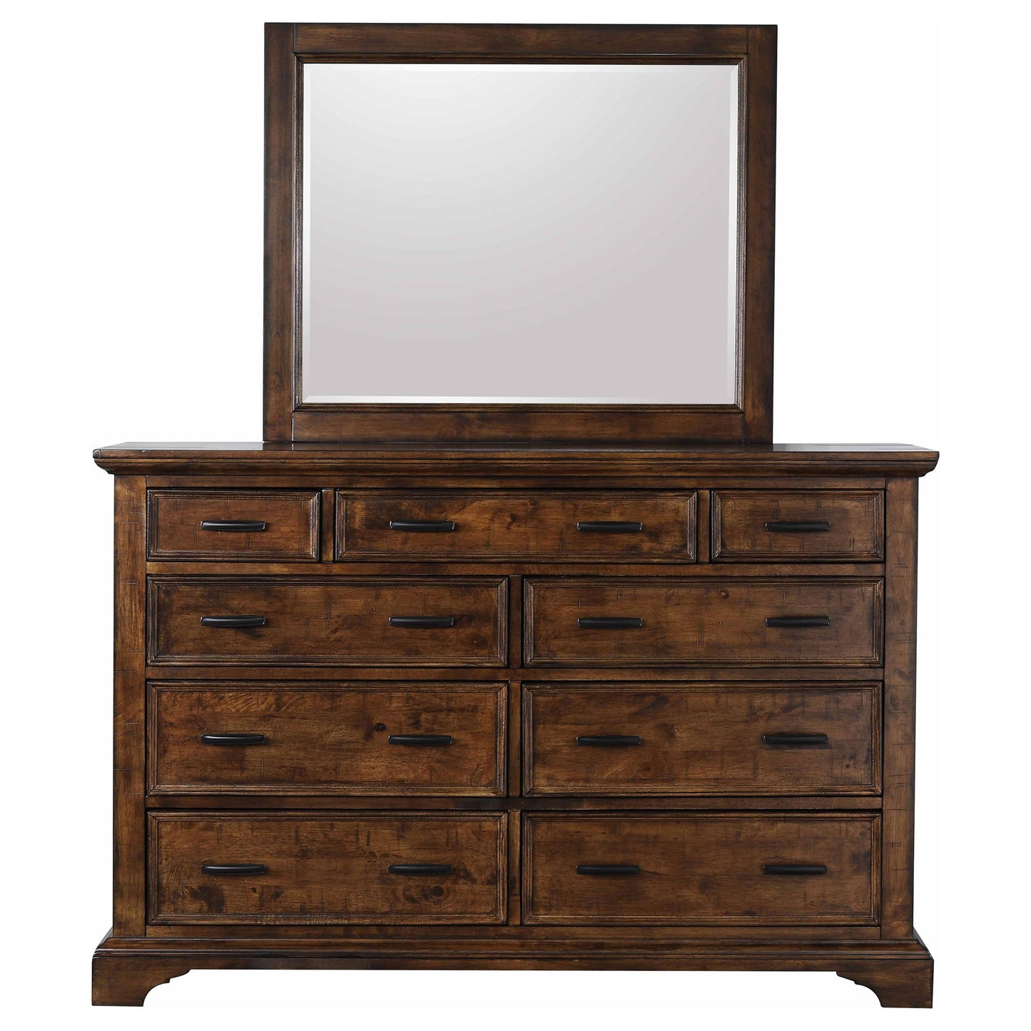 Elk Grove 9-drawer Dresser with Mirror Vintage Bourbon