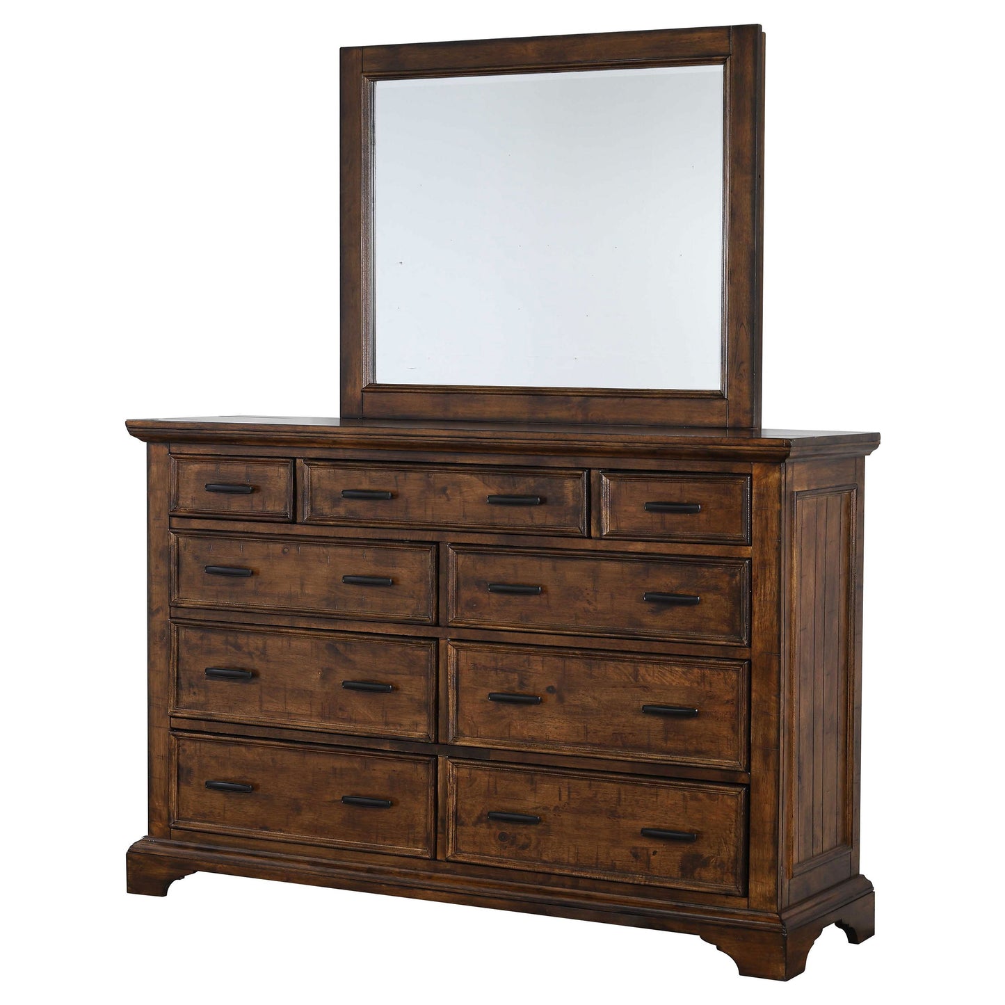 Elk Grove 9-drawer Dresser with Mirror Vintage Bourbon