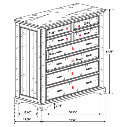 Elk Grove 7-drawer Bedroom Chest Vintage Bourbon