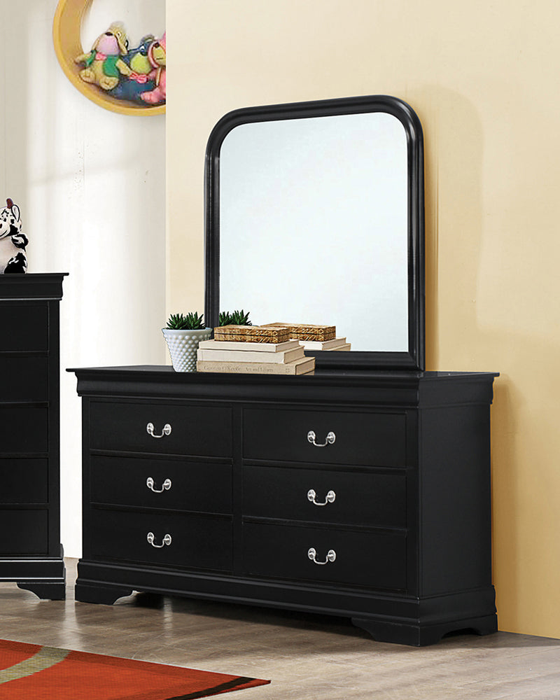 Louis Philippe Black Six-Drawer Dresser