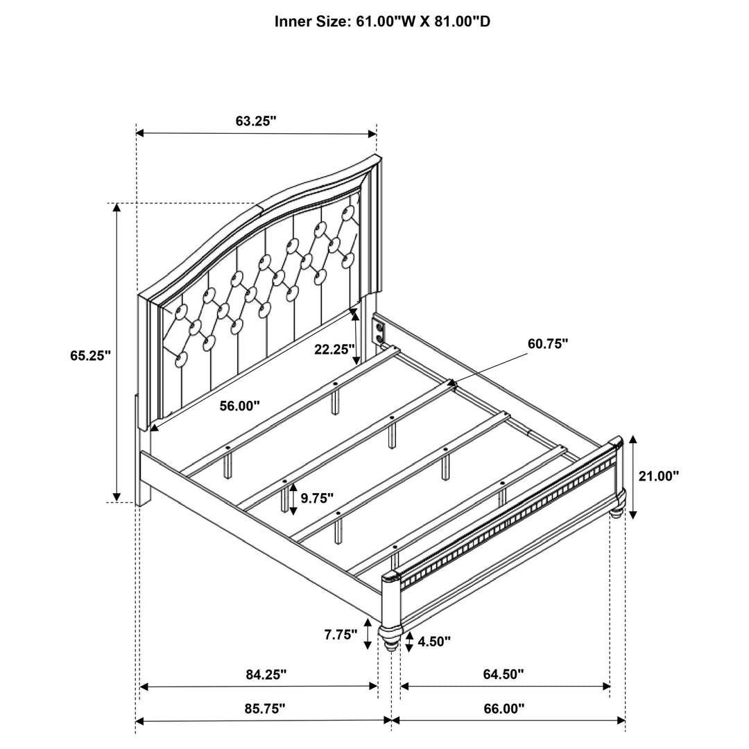 Bling Game Wood Queen Panel Bed Metallic Platinum