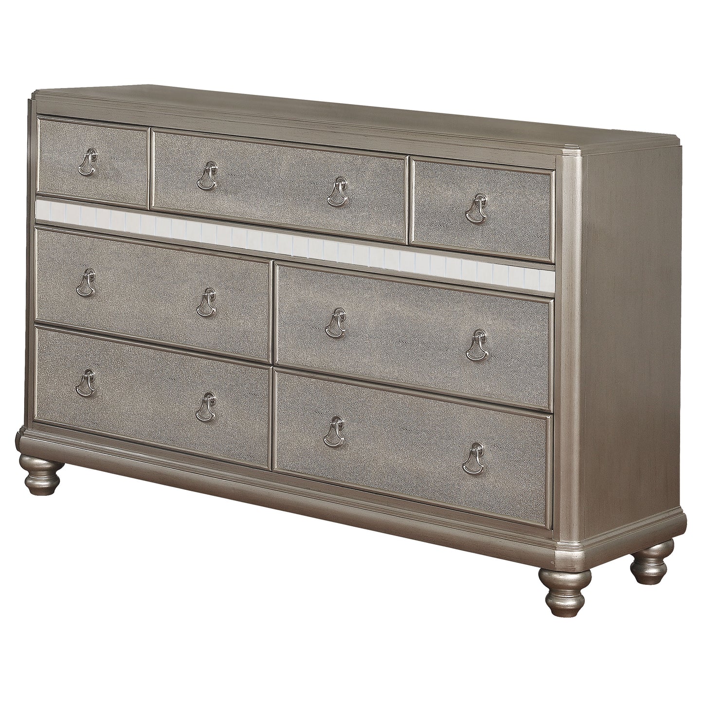 Bling Game 7-drawer Dresser Metallic Platinum