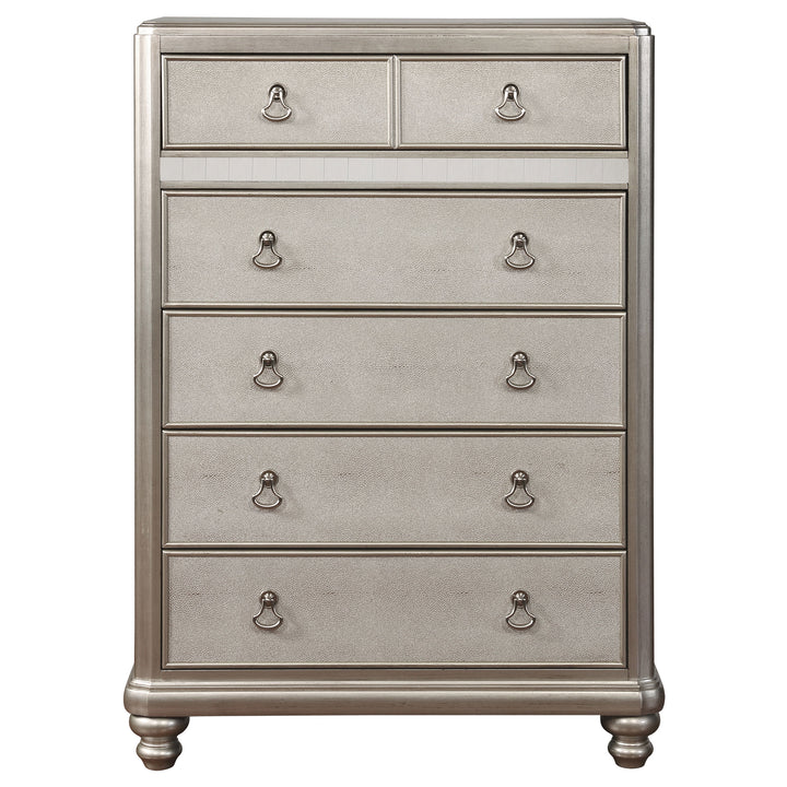 Bling Game 6-drawer Bedroom Chest Metallic Platinum