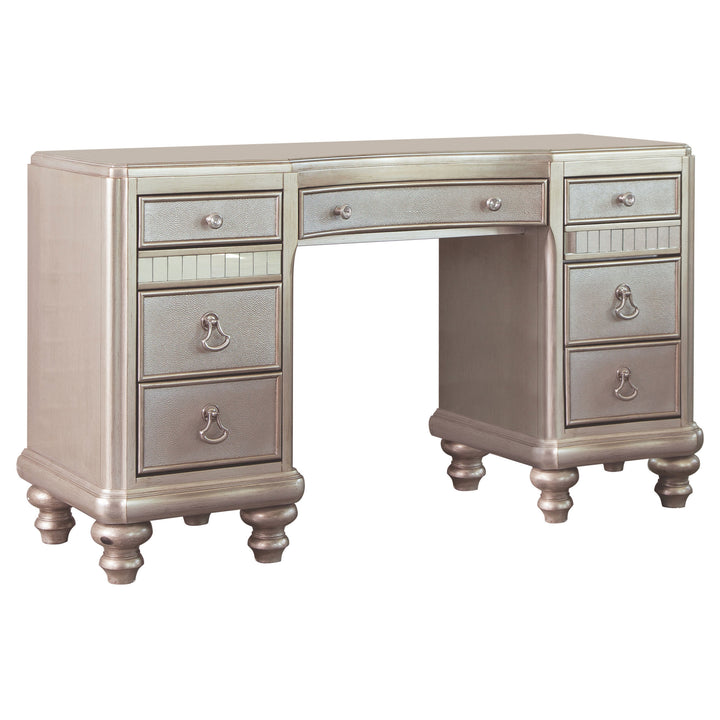 Bling Game 9-drawer Vanity Table Metallic Platinum