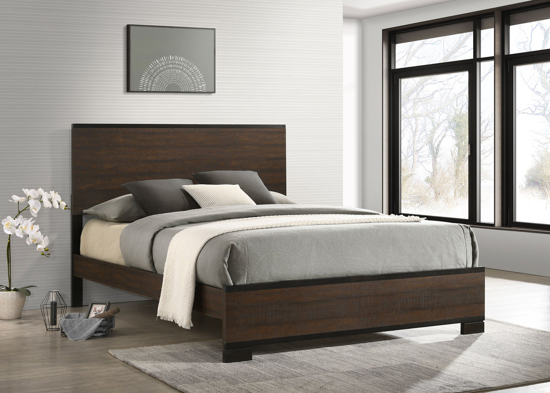 Edmonton Wood Eastern King Panel Bed Rustic Tobacco