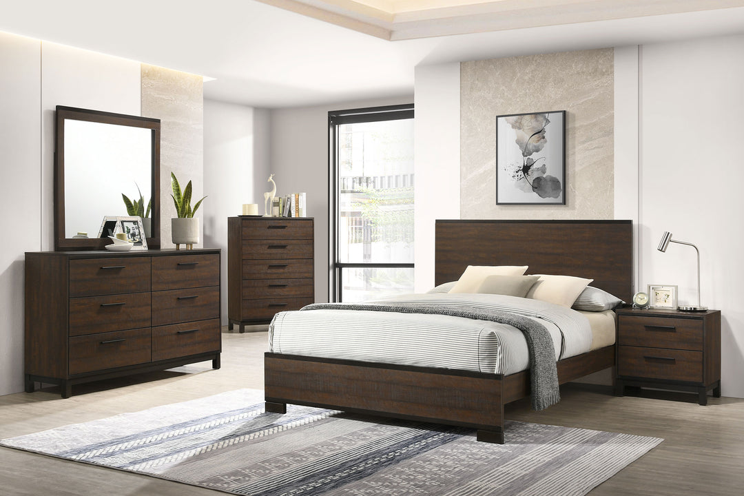 Edmonton Wood Eastern King Panel Bed Rustic Tobacco