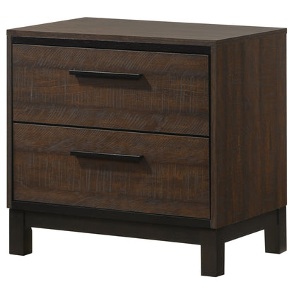 Edmonton 2-drawer Nightstand Rustic Tobacco