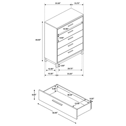 Edmonton 5-drawer Bedroom Chest Rustic Tobacco