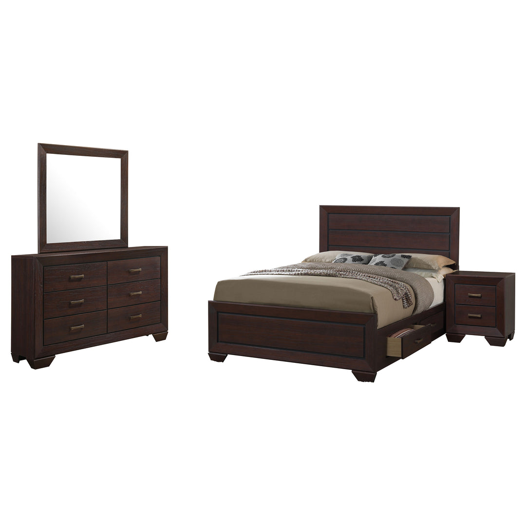 Fenbrook Transitional Dark Cocoa Eastern King Four-Piece Set