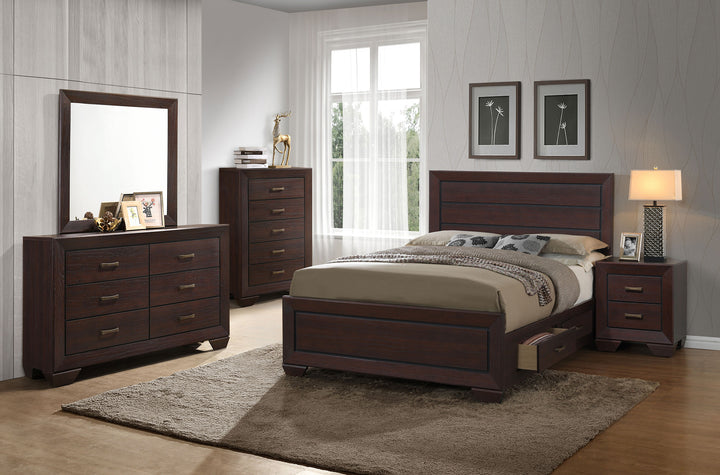 Fenbrook Transitional Dark Cocoa Eastern King Five-Piece Set