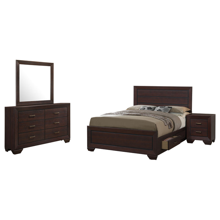 Fenbrook Transitional Dark Cocoa California King Four-Piece Set