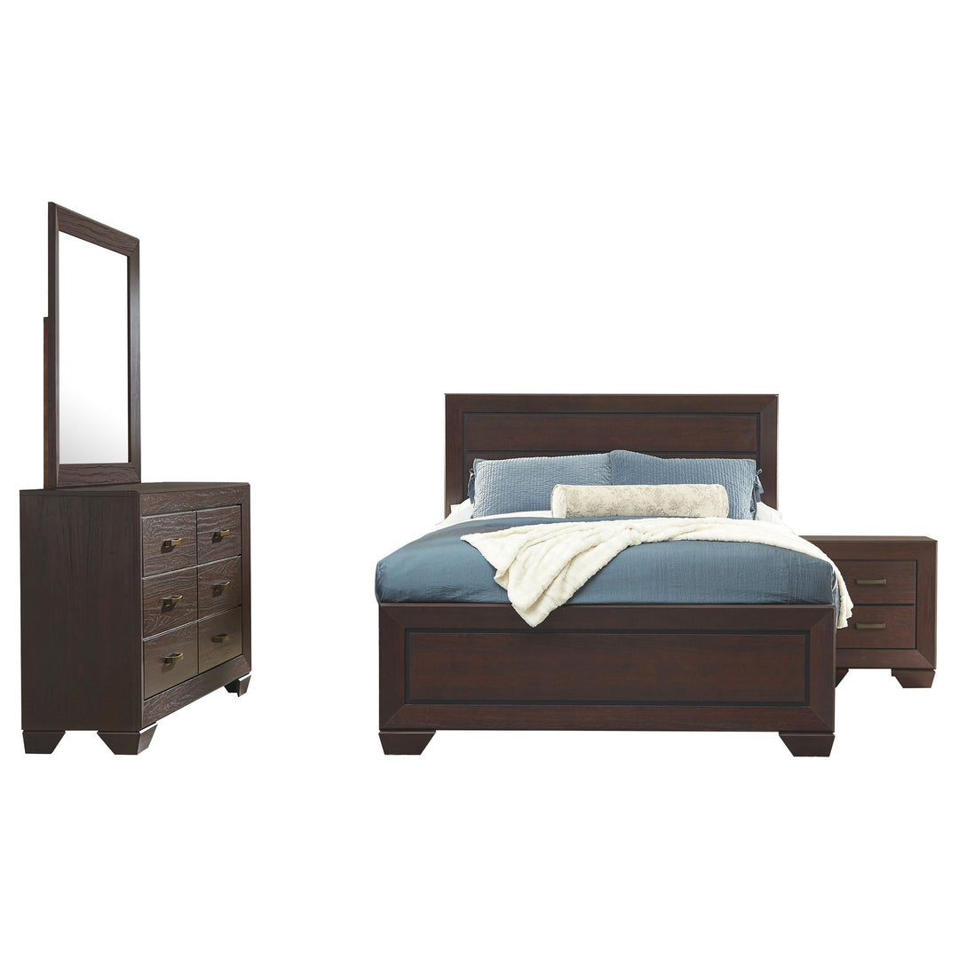 Fenbrook Transitional Dark Cocoa Eastern King Four-Piece Set