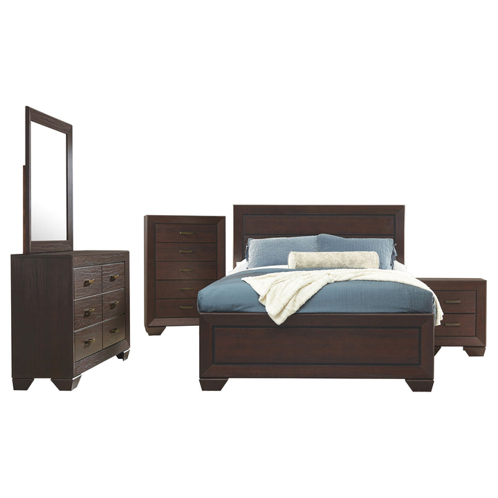 Fenbrook Transitional Dark Cocoa Eastern King Five-Piece Set