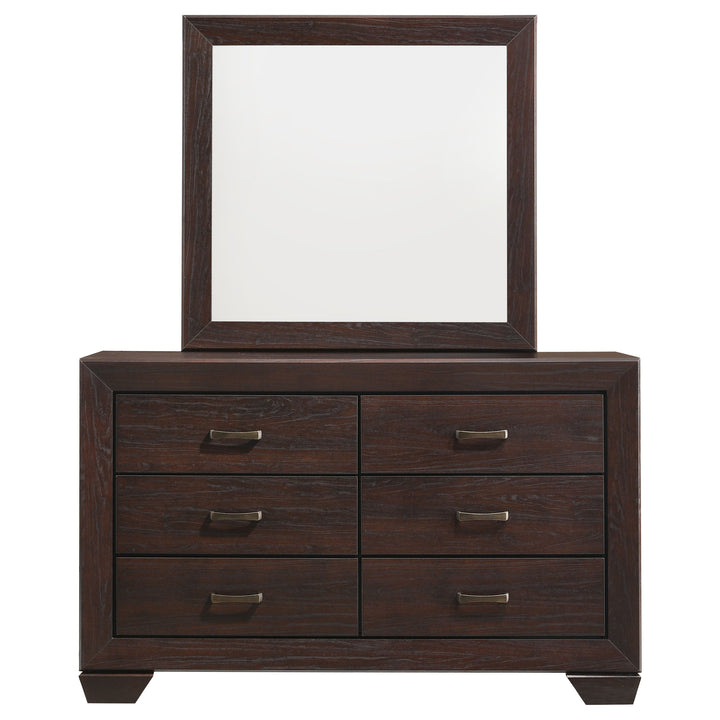 Kauffman 6-drawer Dresser with Mirror Dark Cocoa