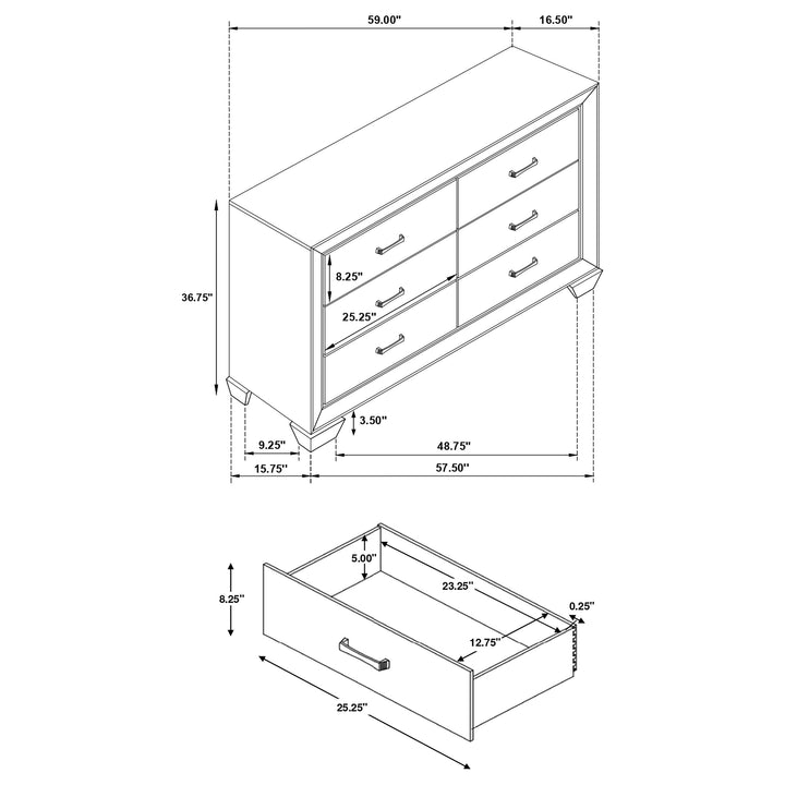 Kauffman 6-drawer Dresser Dark Cocoa