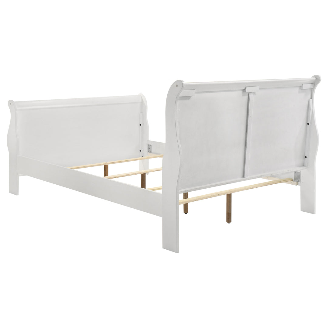 Louis Philippe Wood Queen Sleigh Bed White