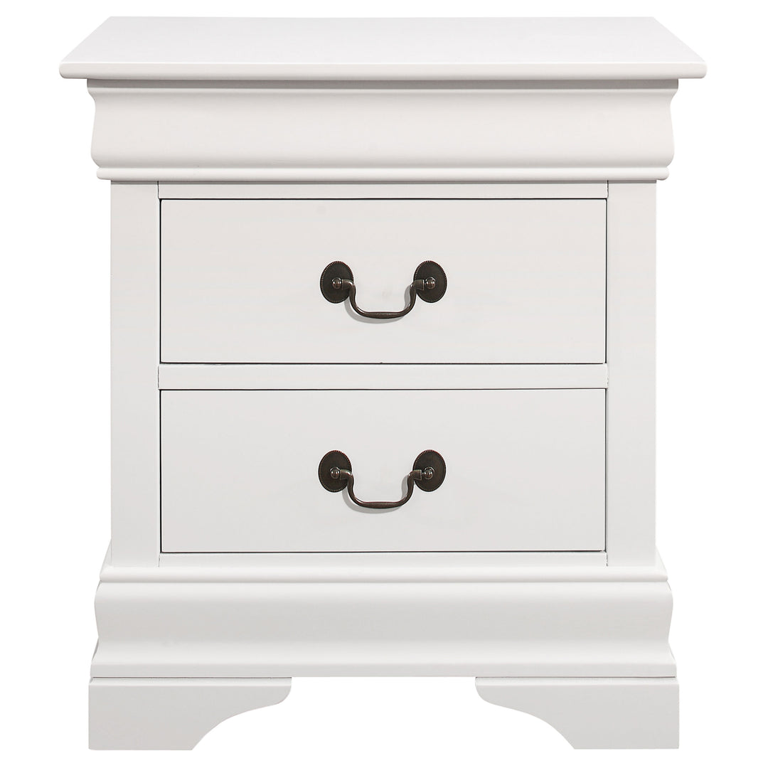 Louis Philippe 2-drawer Nightstand White