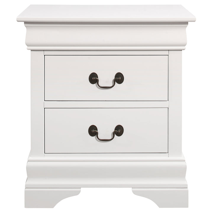 Louis Philippe 2-drawer Nightstand White