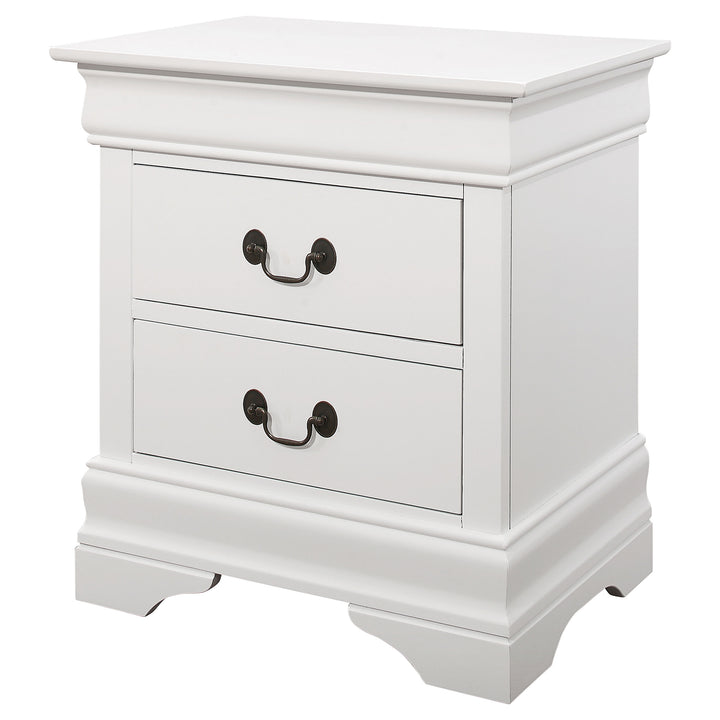 Louis Philippe 2-drawer Nightstand White