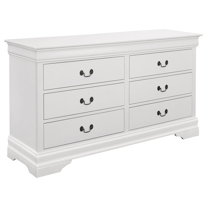 Louis Philippe 6-drawer Dresser White