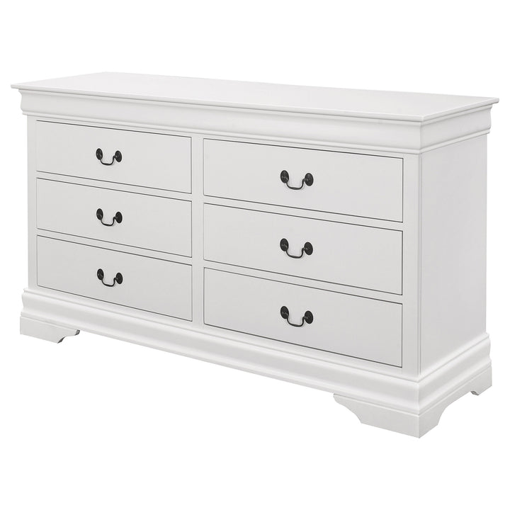 Louis Philippe 6-drawer Dresser White