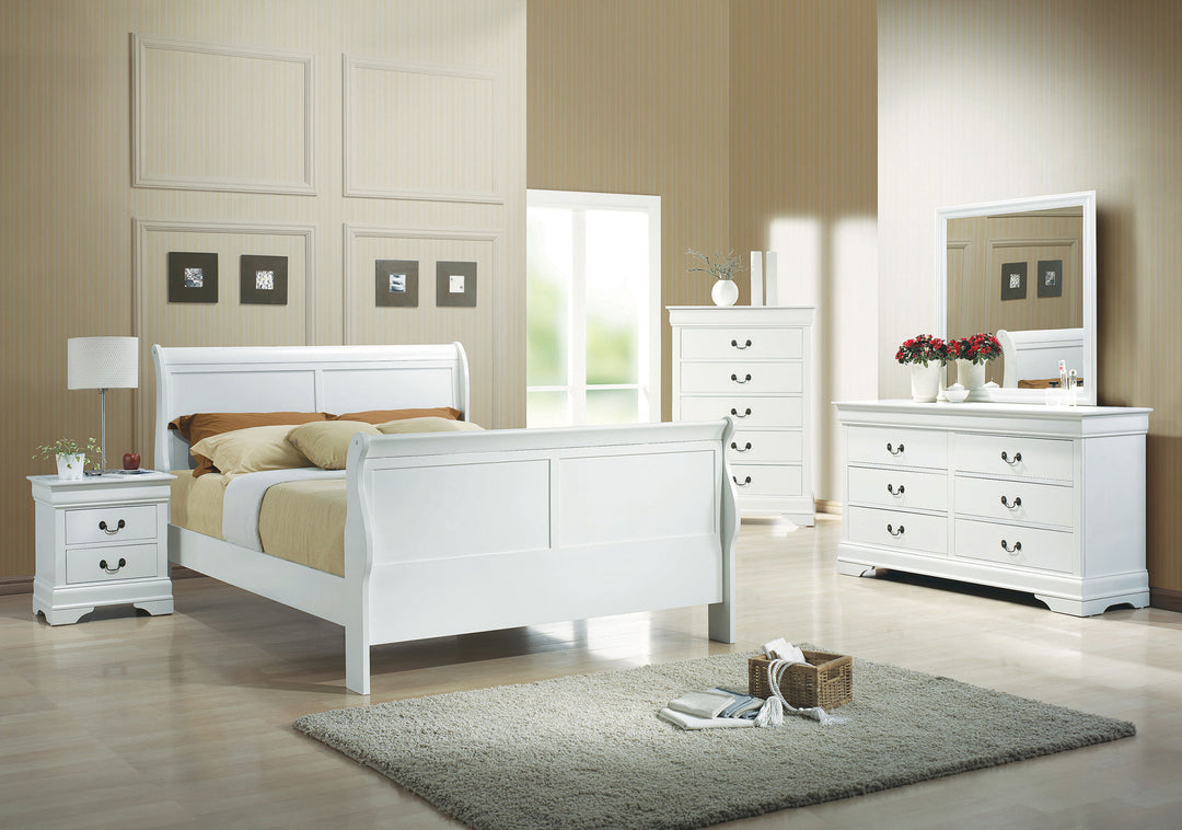 Louis Philippe 6-drawer Dresser White