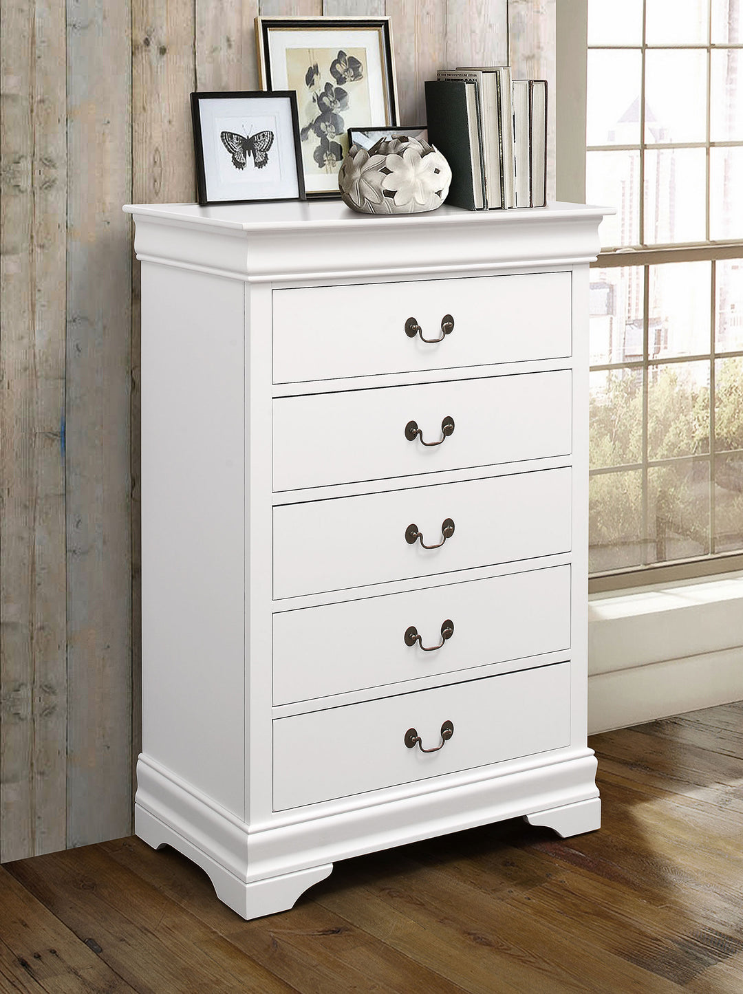 Louis Philippe 5-drawer Bedroom Chest White