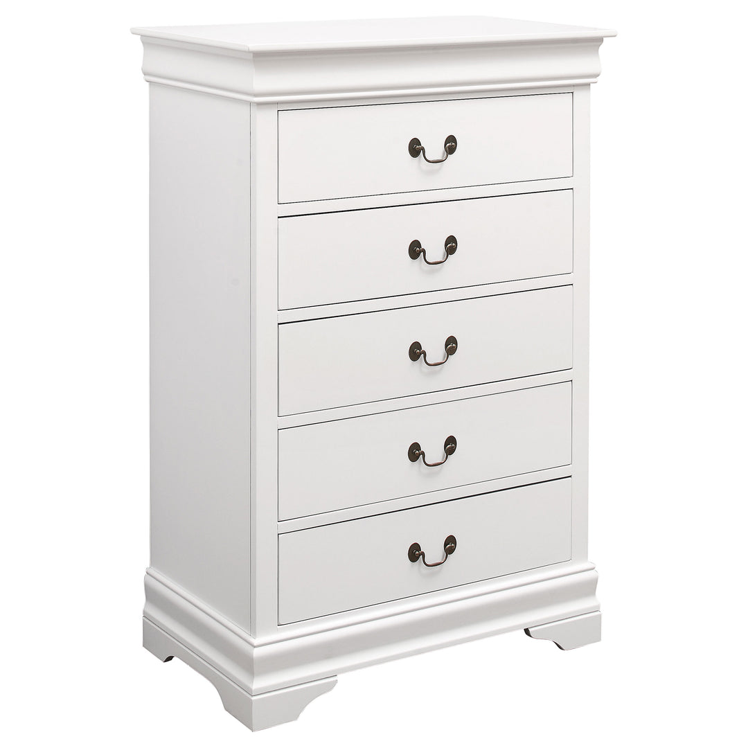 Louis Philippe 5-drawer Bedroom Chest White