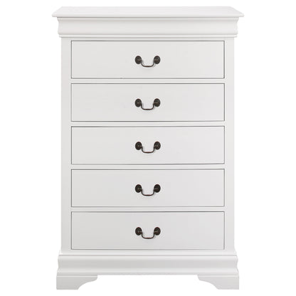 Louis Philippe 5-drawer Bedroom Chest White