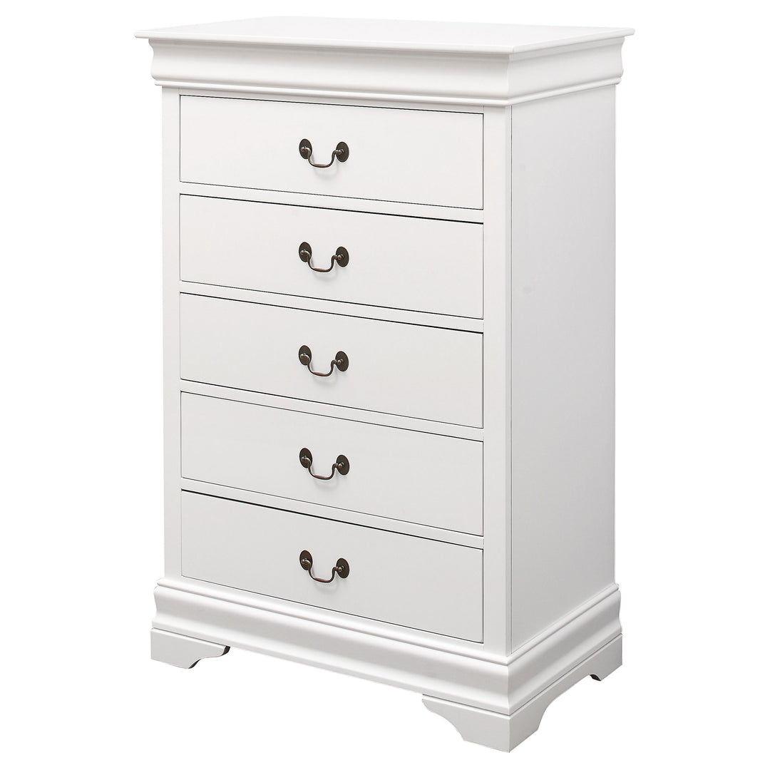 Louis Philippe 5-drawer Bedroom Chest White