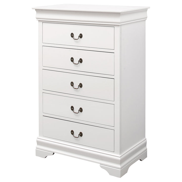 Louis Philippe 5-drawer Bedroom Chest White