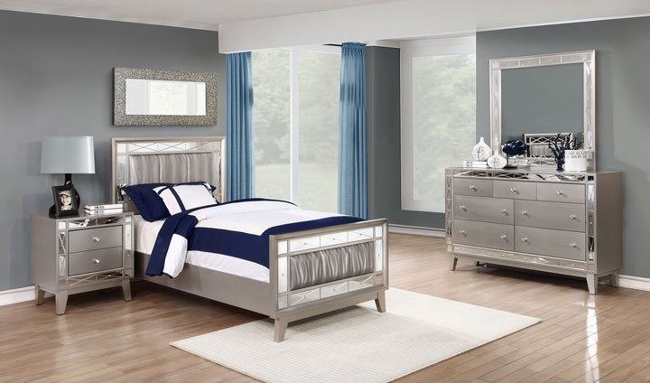 Leighton 4-piece Twin Bedroom Set Metallic Mercury