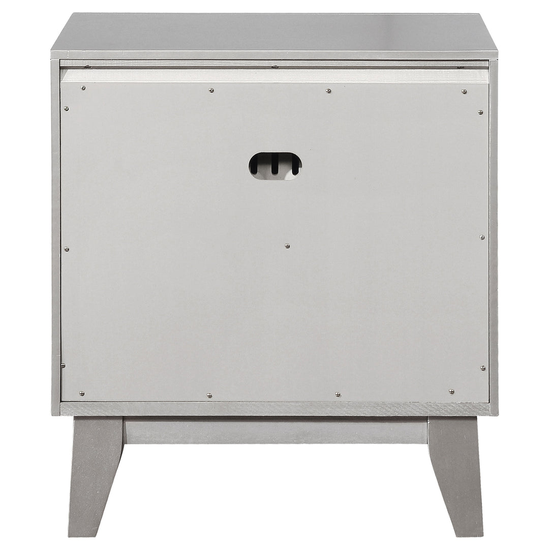 Leighton 2-drawer Nightstand Metallic Mercury