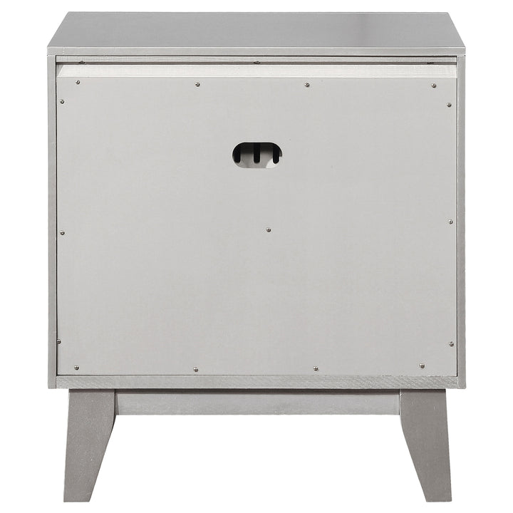 Leighton 2-drawer Nightstand Metallic Mercury