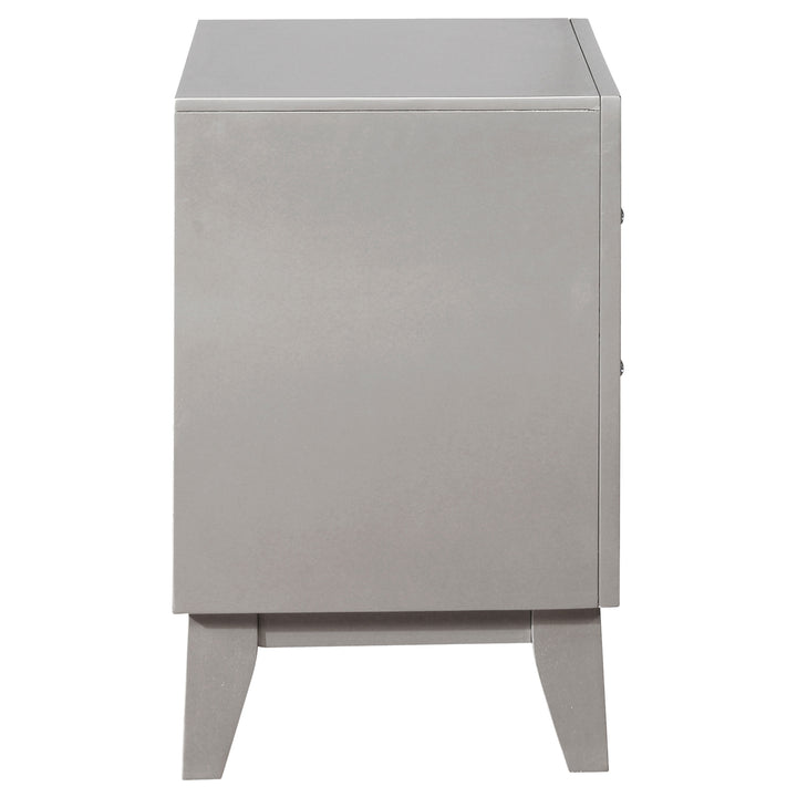 Leighton 2-drawer Nightstand Metallic Mercury