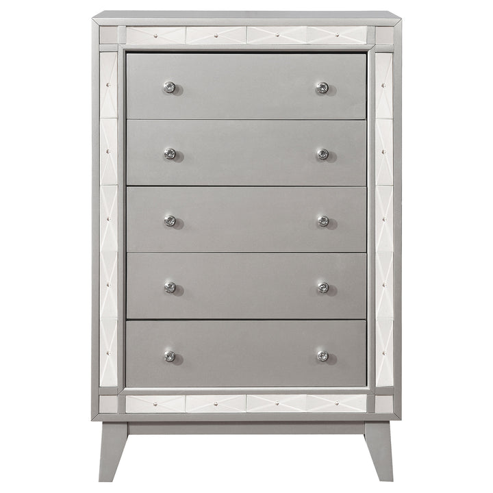 Leighton 5-drawer Bedroom Chest Metallic Mercury