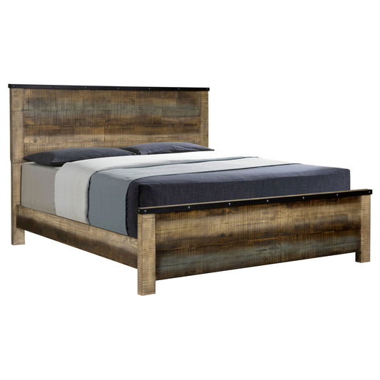 Sembene California King Panel Bed Antique Multi-color